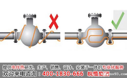 阀门的错误伴热带接线